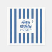 Nautical Striped Anchor Birthday Servet (Voorkant)