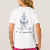 Nautical Striped Anchor Birthday T-shirt (Achterkant)