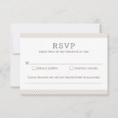 Nautical Striped Beach Wedding Reply Card RSVP Kaartje (Voorkant)