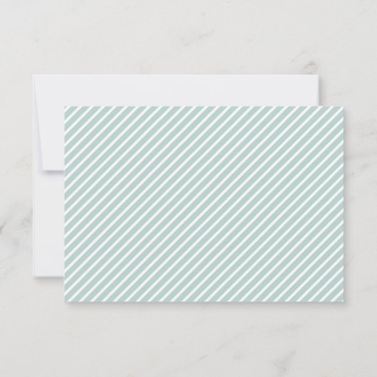 Nautical Striped Beach Wedding Reply Card RSVP Kaartje (Achterkant)
