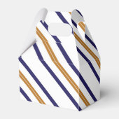 Nautical Striped Gold Blue Birthday Favor Box Bedankdoosjes (Achterkant)