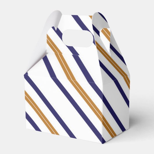 Nautical Striped Gold Blue Birthday Favor Box Bedankdoosjes (Achterkant)
