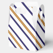 Nautical Striped Gold Blue Birthday Favor Box Bedankdoosjes (Geopend)
