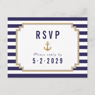 Nautical Striped RSVP Briefkaart Meal Choice