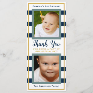 Nautical Stripes 1st Birthday - Fotokaart Kaart