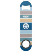 Nautical Stripes aangepaste monogram flesopening Speed Flessenopener (Voorkant)