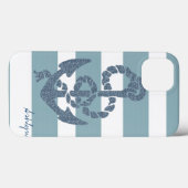 Nautical Stripes Anchor Case-Mate iPhone Case (Achterkant (horizontaal))
