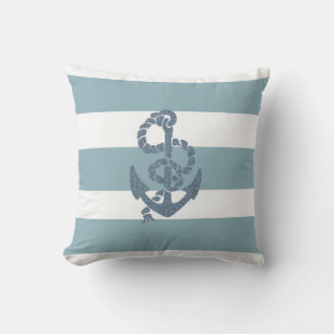Nautical Stripes Anchor Kussen