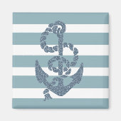 Nautical Stripes Anchor Magneet (Voorkant)