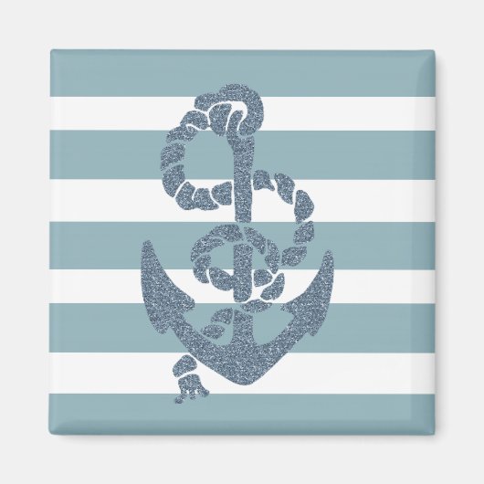 Nautical Stripes Anchor Magneet (Voorkant)