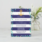 Nautical Stripes and Stippen Baby shower of Sprink Kaart (Staand voorkant)