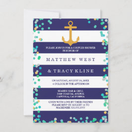 Nautical Stripes and Stippen Couples Wedding Showe Kaart