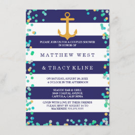 Nautical Stripes and Stippen Couples Wedding Showe Kaart