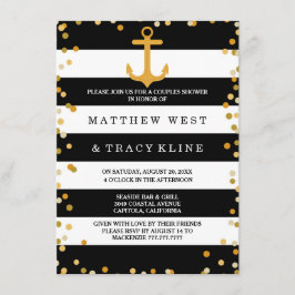 Nautical Stripes and Stippen Couples Wedding Showe Kaart