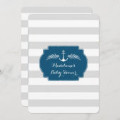Nautical Stripes Baby Shower Invitaties Kaart (Voorkant / Achterkant)
