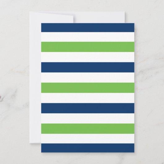 Nautical Stripes Birthday Invitation Kaart (Achterkant)