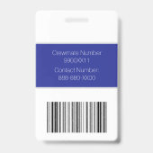 Nautical Stripes Boat Crew Foto ID Badge (Achterkant)