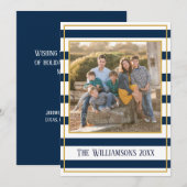 Nautical Stripes Classic Feestdagenkaart (Voorkant / Achterkant)