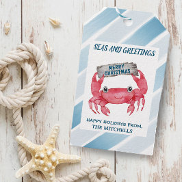 Nautical Stripes Crab Zeeen and Greetings Holiday Cadeaulabel