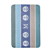 Nautical Stripes custom monogram badmatten (Voorkant Verticaal)