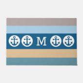 Nautical Stripes custom monogram deurmatten (Voorkant)