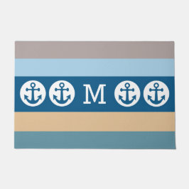 Nautical Stripes custom monogram deurmatten