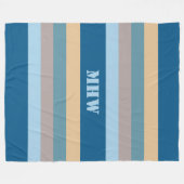 Nautical Stripes custom monogram fleece dekens (Voorkant (Horizontaal))