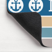 Nautical Stripes custom monogram mousepad Muismat (Hoek)