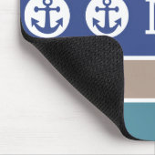 Nautical Stripes custom monogram mousepad Muismat (Hoek)