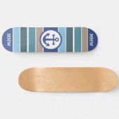 Nautical Stripes Custom monogram skateboards (Horizontaal)