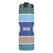 Nautical Stripes custom monogram tumbler Thermosbeker (Voorkant)