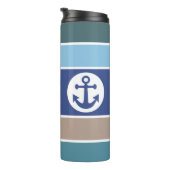 Nautical Stripes custom monogram tumbler Thermosbeker (Geroteerd rechts)