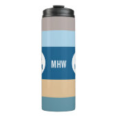 Nautical Stripes custom monogram tumbler Thermosbeker (Voorkant)
