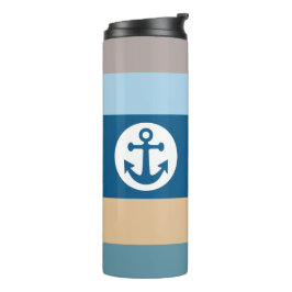 Nautical Stripes custom monogram tumbler Thermosbeker