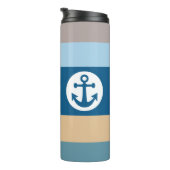 Nautical Stripes custom monogram tumbler Thermosbeker (Geroteerd rechts)