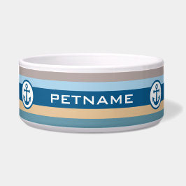 Nautical Stripes custom pet bowls Voerbakje