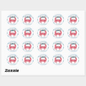 Nautical Stripes Cute Crab Holiday Envelope zegels (Vel)