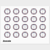 Nautical Stripes en Anker Baby shower Ronde Sticker (Vel)