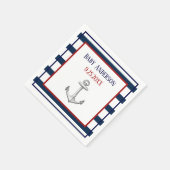 Nautical Stripes en Anker Baby shower Servet (Hoek)