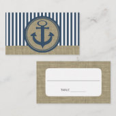 Nautical Stripes en Anker Zitplaatsen Kaarten Plaatskaartje (Voorkant / Achterkant)