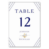 Nautical Stripes Gold Anchor Wedding Kaart (Voorkant)