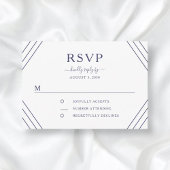 Nautical Stripes Gold Anchor Wedding RSVP