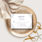 Nautical Stripes Gold Anchor Wedding RSVP