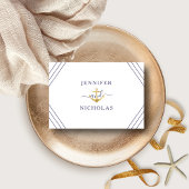 Nautical Stripes Gold Wedding Accommodal Detail Informatiekaartje