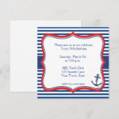 Nautical Stripes Invitation Kaart (Voorkant / Achterkant)