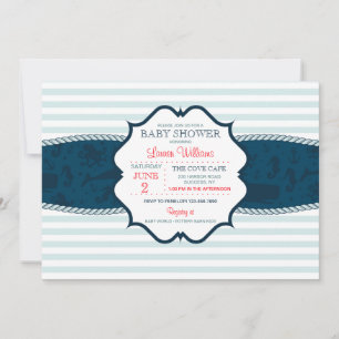 Nautical Stripes Invitation Kaart