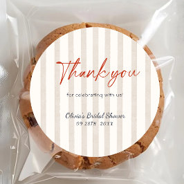 Nautical Stripes Lobster Bridal Shower Thank You Ronde Sticker