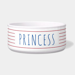 Nautical Stripes met Red White Pet Voerbakje