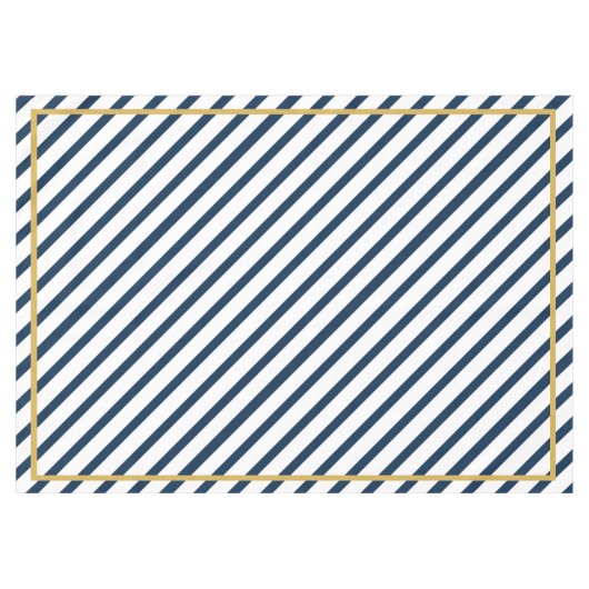 Nautical Stripes Navy and Gold Tafelkleed (Voorkant (Horizontaal))