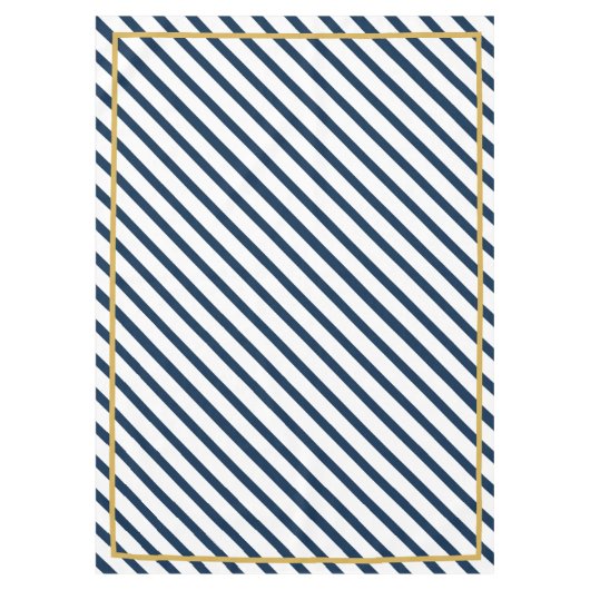 Nautical Stripes Navy and Gold Tafelkleed (Voorkant)
